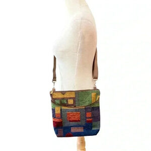 Vintage Danny K Tapestry Festival Chenille Pattern Shoulder Tote Crossbody